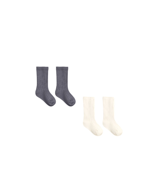 Quincy Mae Socks Set - Midnight, Ivory