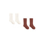 Quincy Mae Socks Set - Natural, Redwood