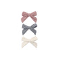 Quincy Mae Bow w. Clip, Set Of 3 - Mulberry, Slate, Natural