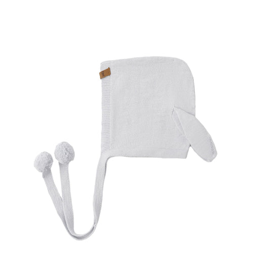 Quincy Mae Bunny Knit Bonnet - Heathered Sky