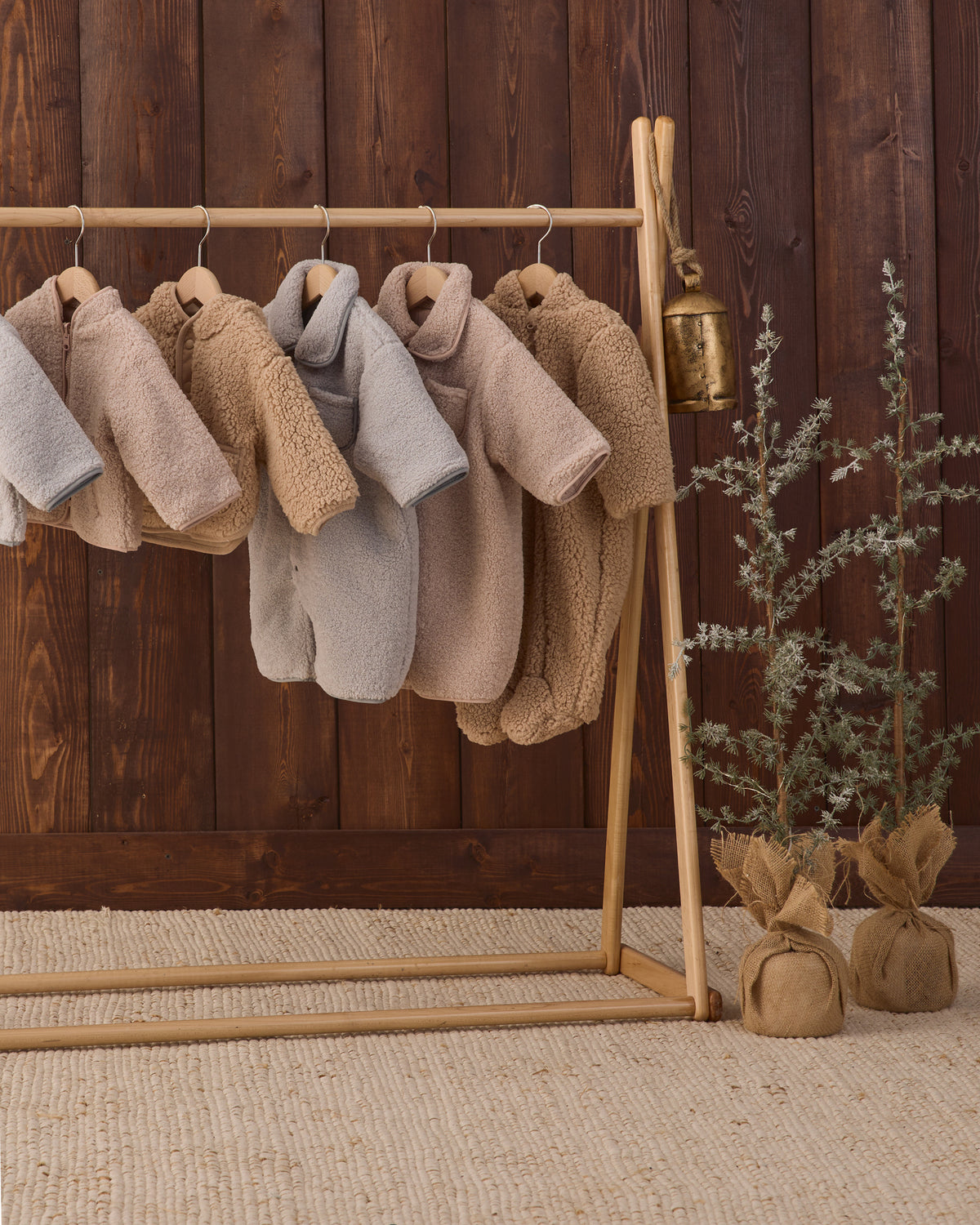 Quincy Mae Bear Jumpsuit - Latte