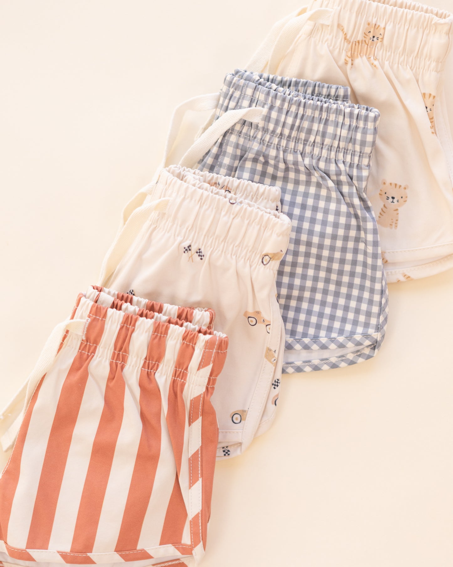 Quincy Mae Boys Swim Short - Retro Poppy Stripe