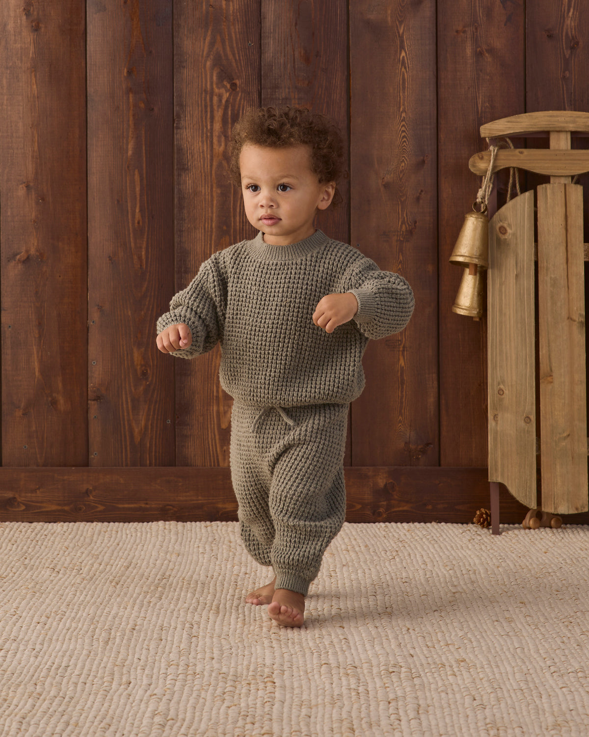Quincy Mae Chunky Knit Pant - Spruce