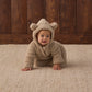 Quincy Mae Bear Jumpsuit - Latte