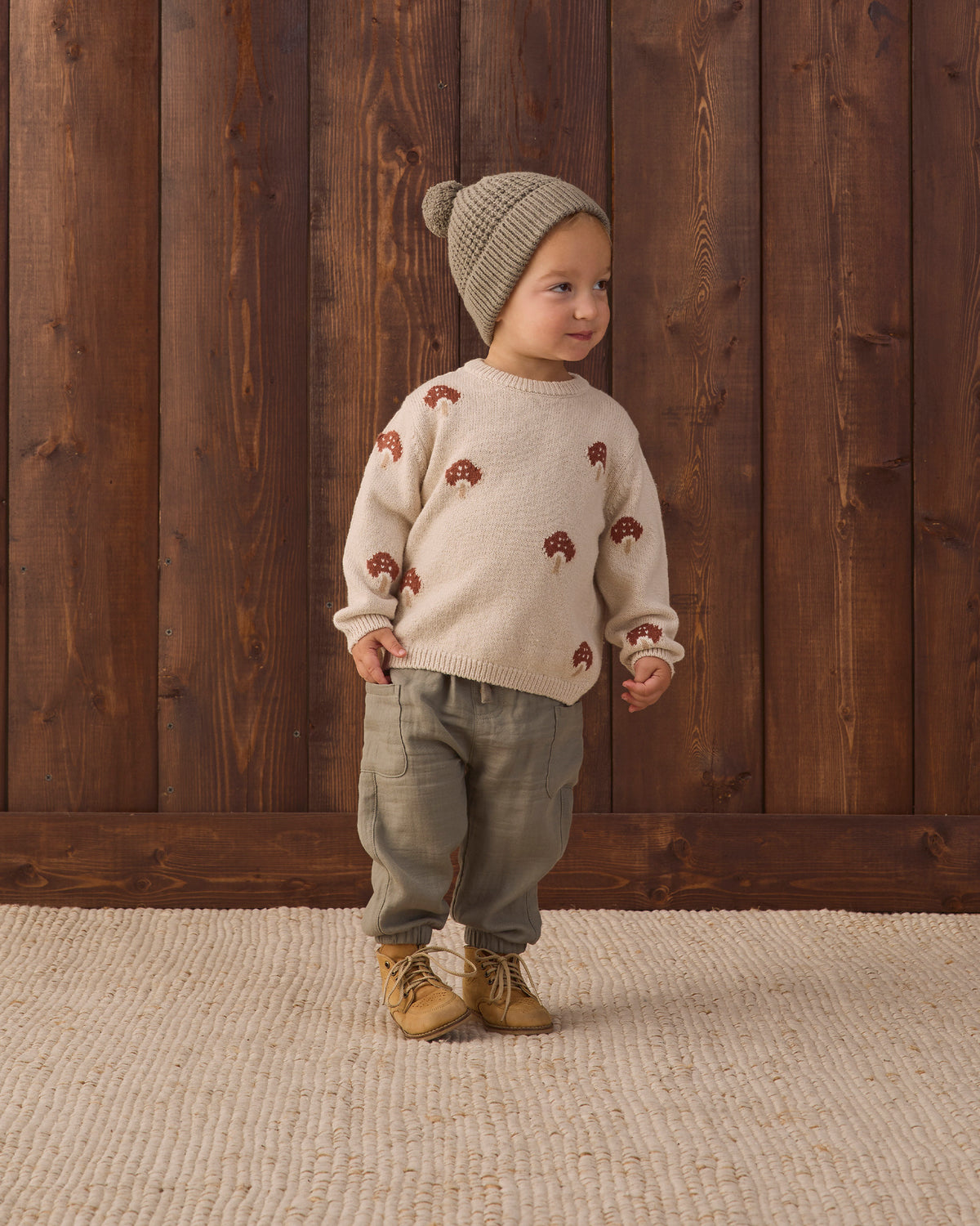 Quincy Mae Rex Sweater - Mushroom