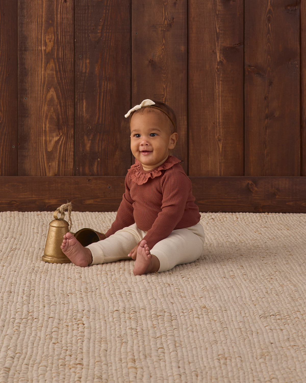Quincy Mae Ruffle Collar Bodysuit - Redwood