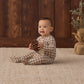 Quincy Mae Bamboo Zip Footie - Redwood Check