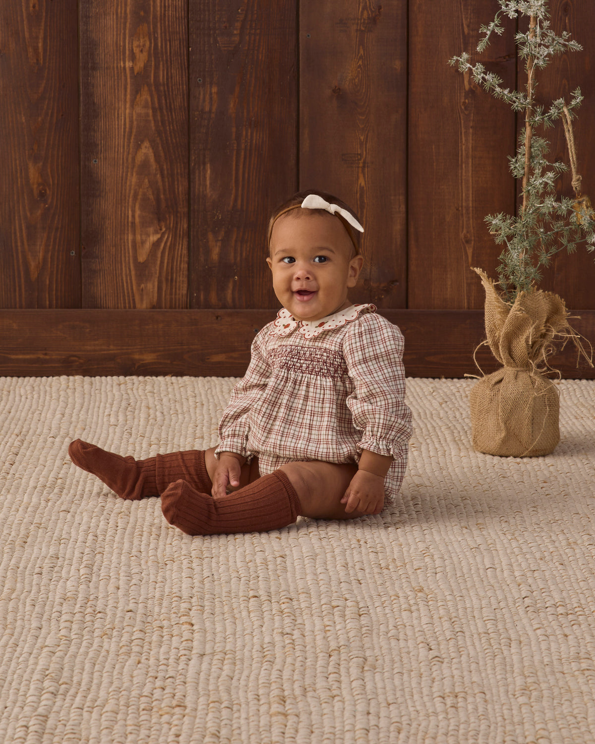 Quincy Mae Callie Romper - Christmas Plaid