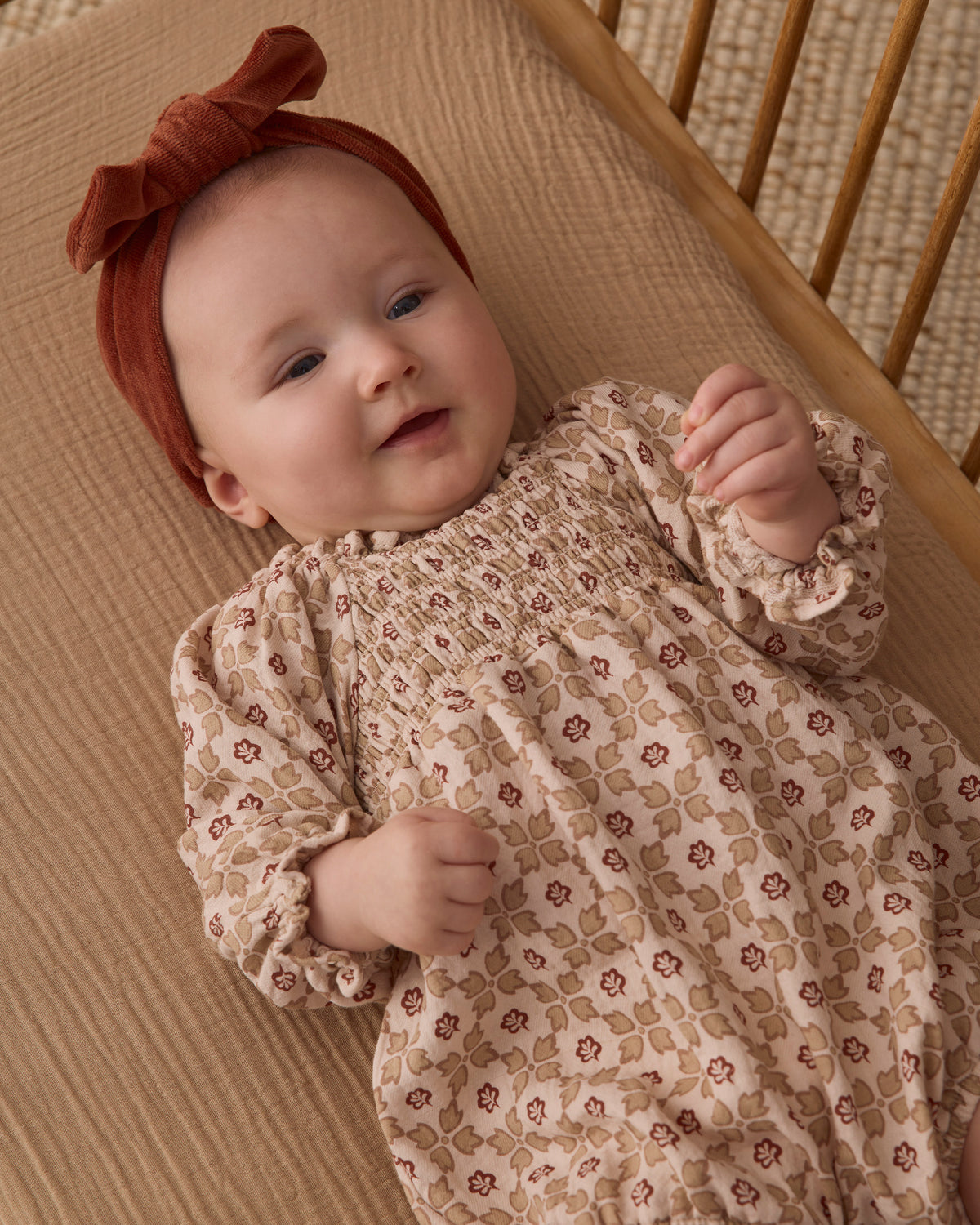 Quincy Mae Velour Bow Headband - Redwood
