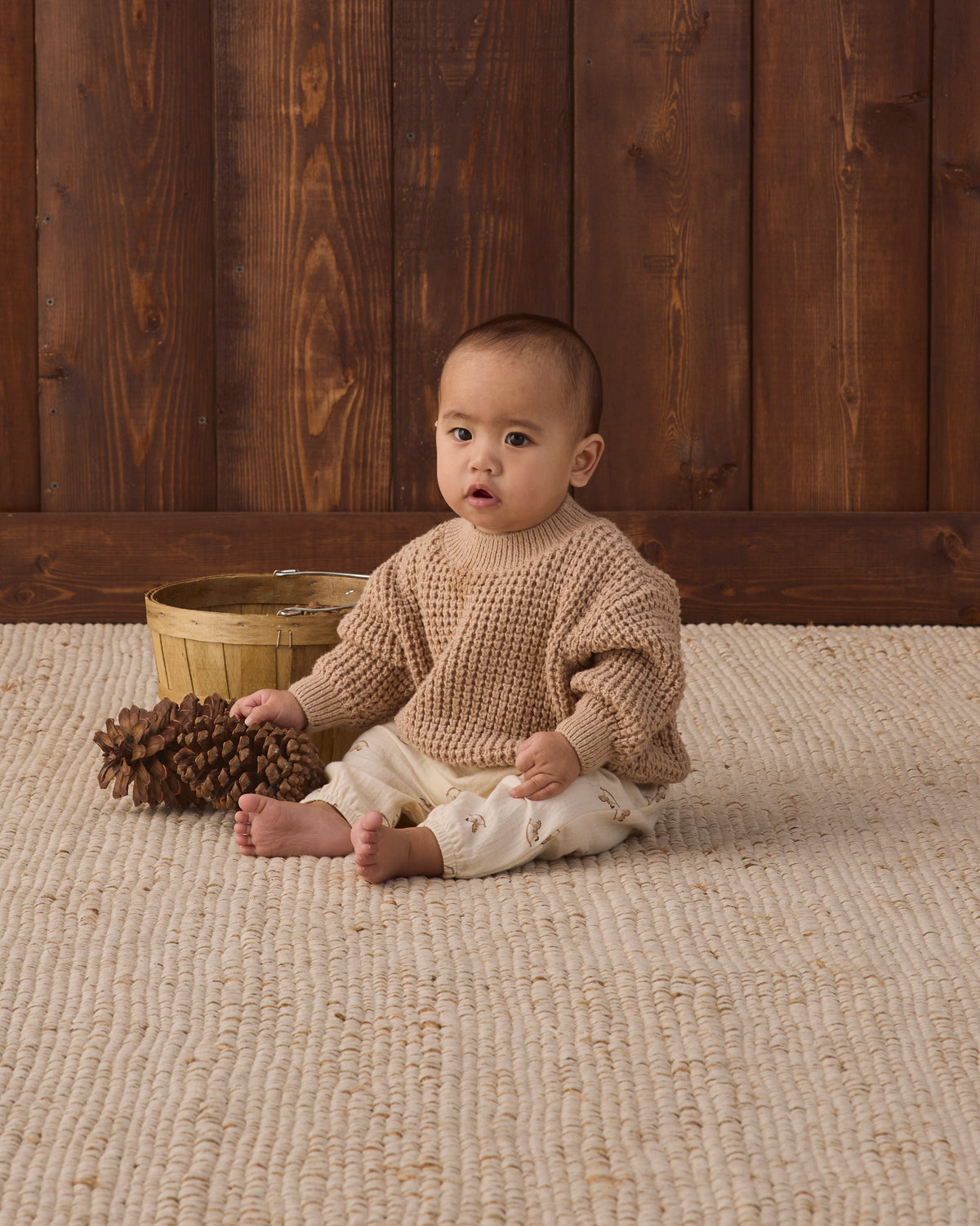 Quincy Mae Chunky Knit Sweater - Heathered Latte