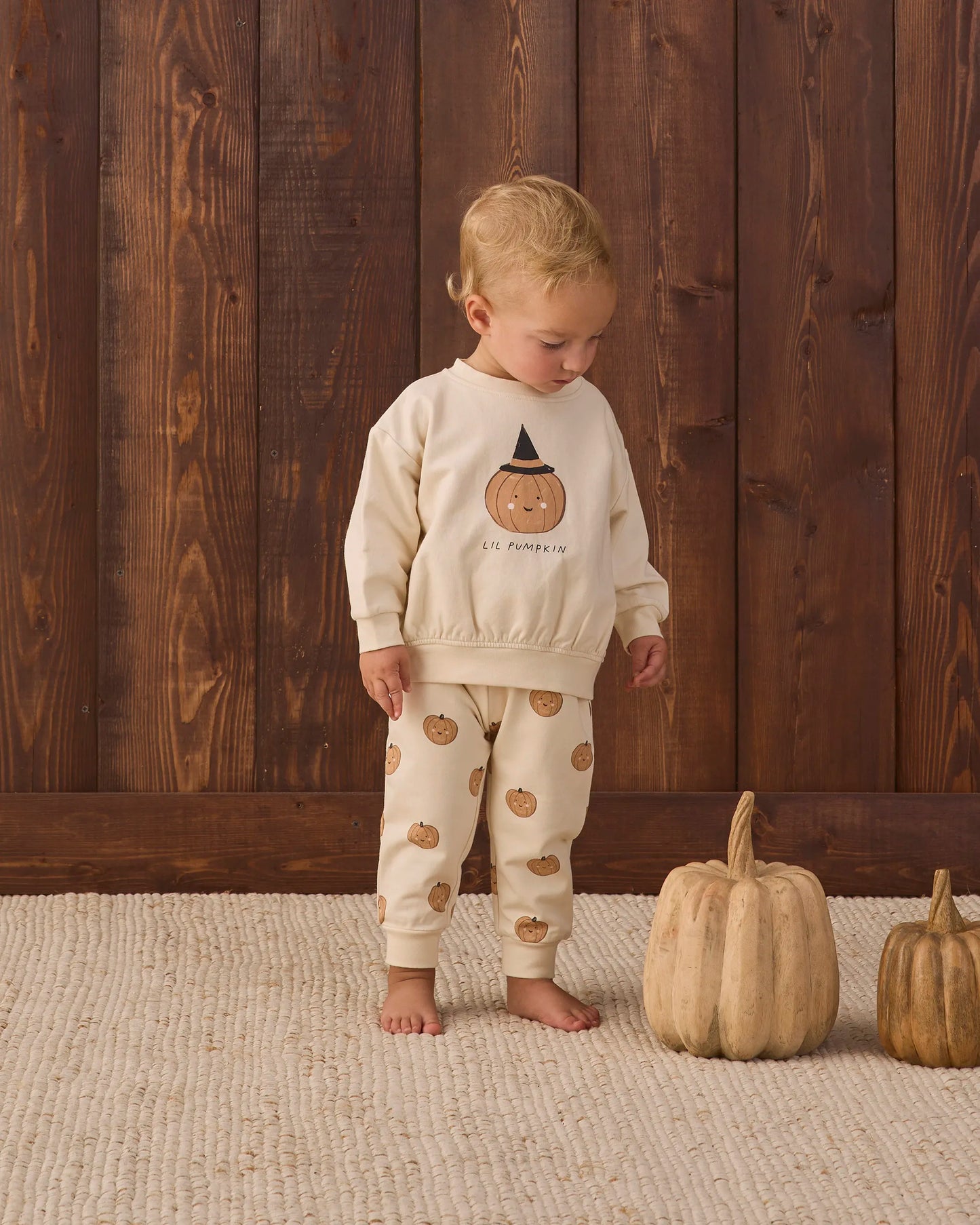 Quincy Mae Relaxed Fleece Sweatshirt - Lil Pumpkin