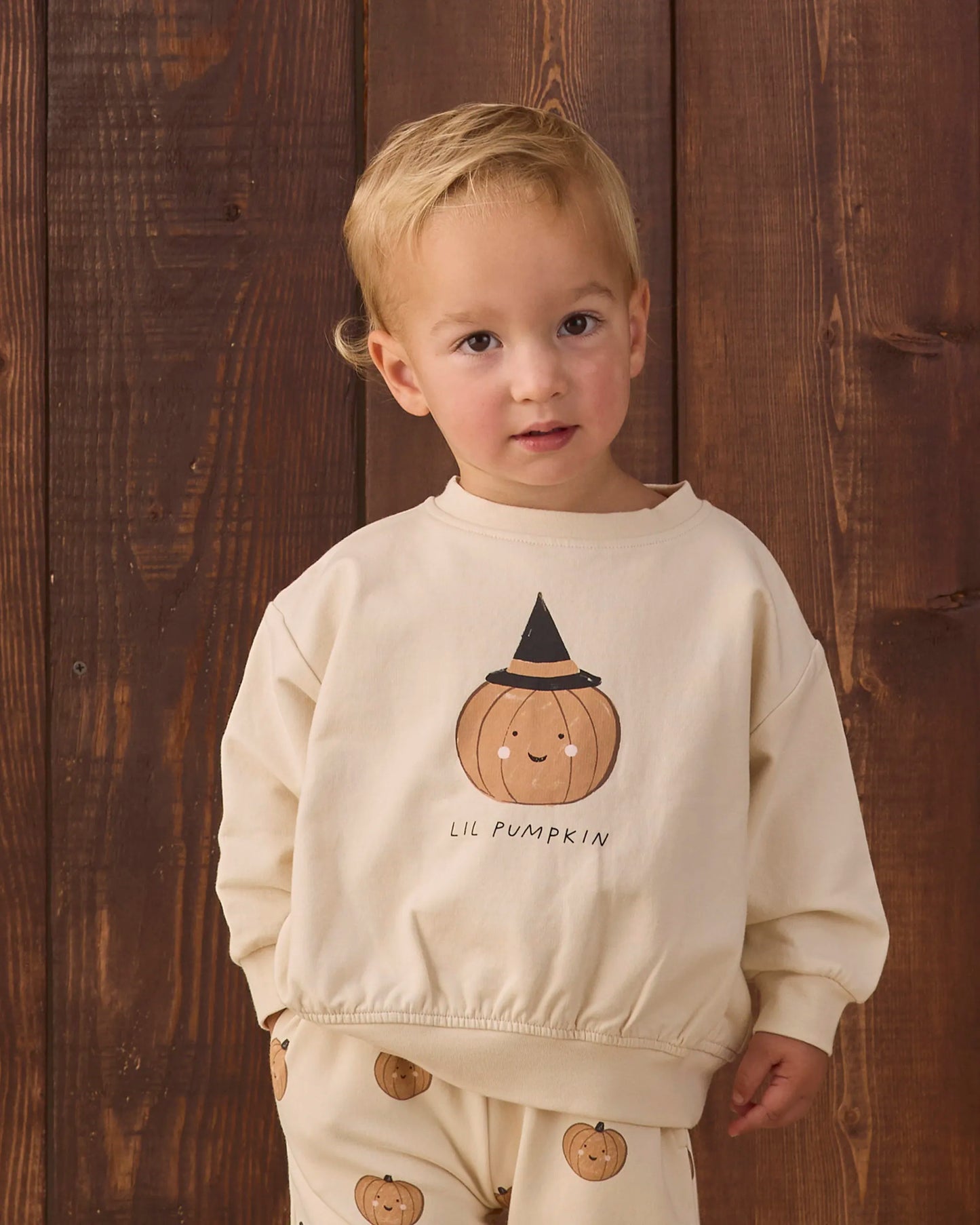 Quincy Mae Relaxed Fleece Sweatshirt - Lil Pumpkin