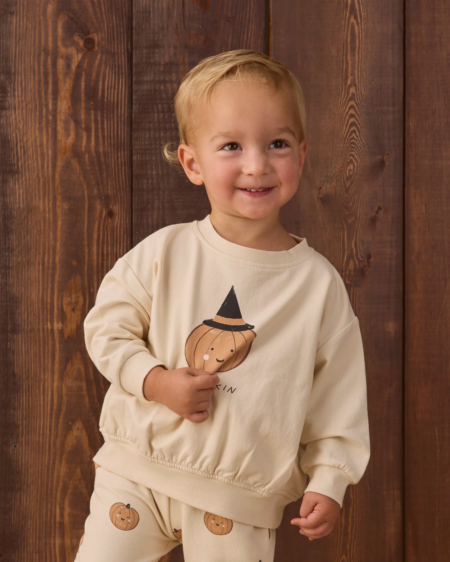 Quincy Mae Relaxed Fleece Sweatshirt - Lil Pumpkin