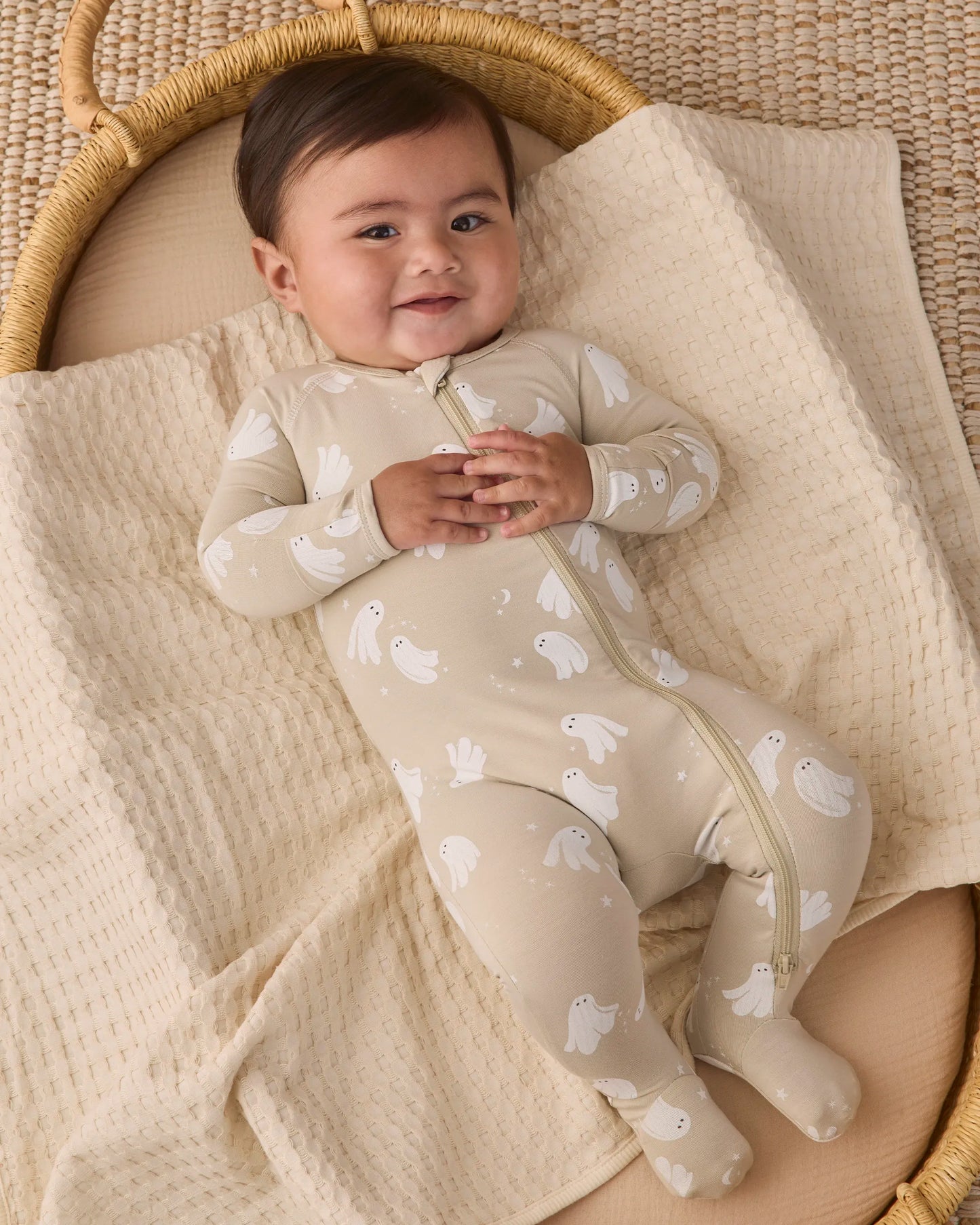 Quincy Mae Bamboo Zip Footie Dancing Ghosts