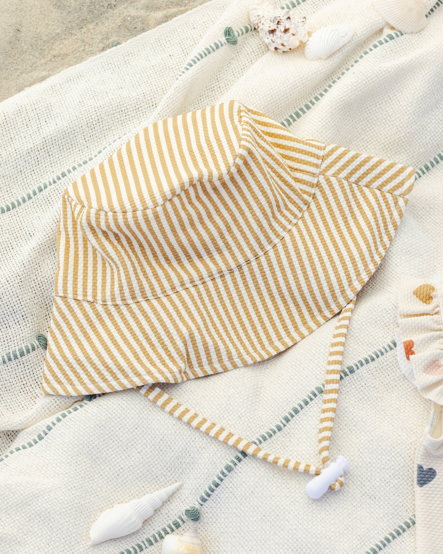 Quincy Mae Bucket Hat - Honey Stripe Small