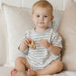 Quincy Mae Waffle Tee + Short Set - Sky Stripe