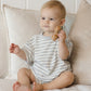 Quincy Mae Waffle Tee + Short Set - Sky Stripe