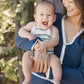 Quincy Mae Tatum Romper - Ocean Stripe