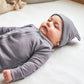 Baby wearing Quincy Mae Pointelle Long John - Navy