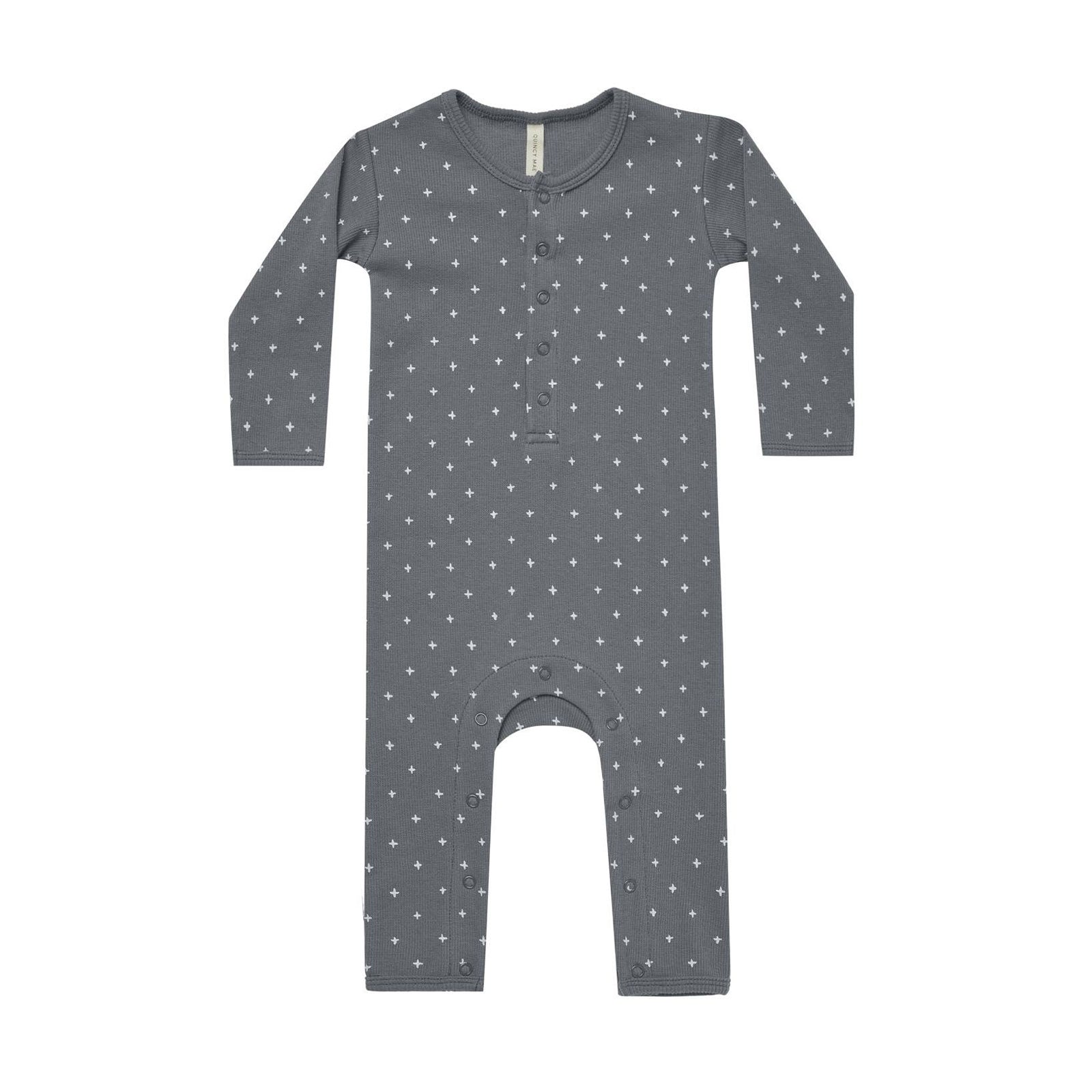 Quincy Mae Ribbed Baby Jumpsuit - Criss Cross - Navy