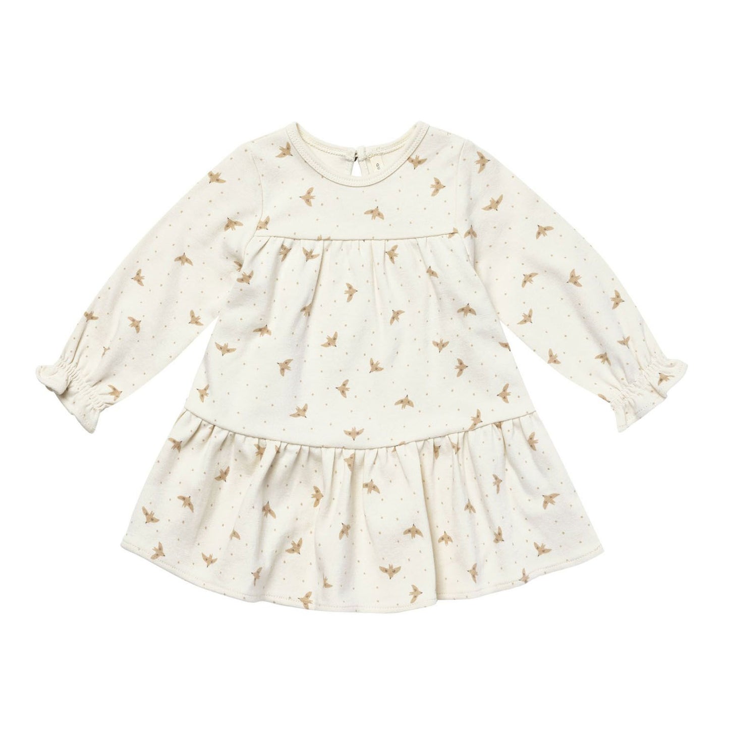 Quincy Mae Tiered Jersey Dress - Doves - Ivory