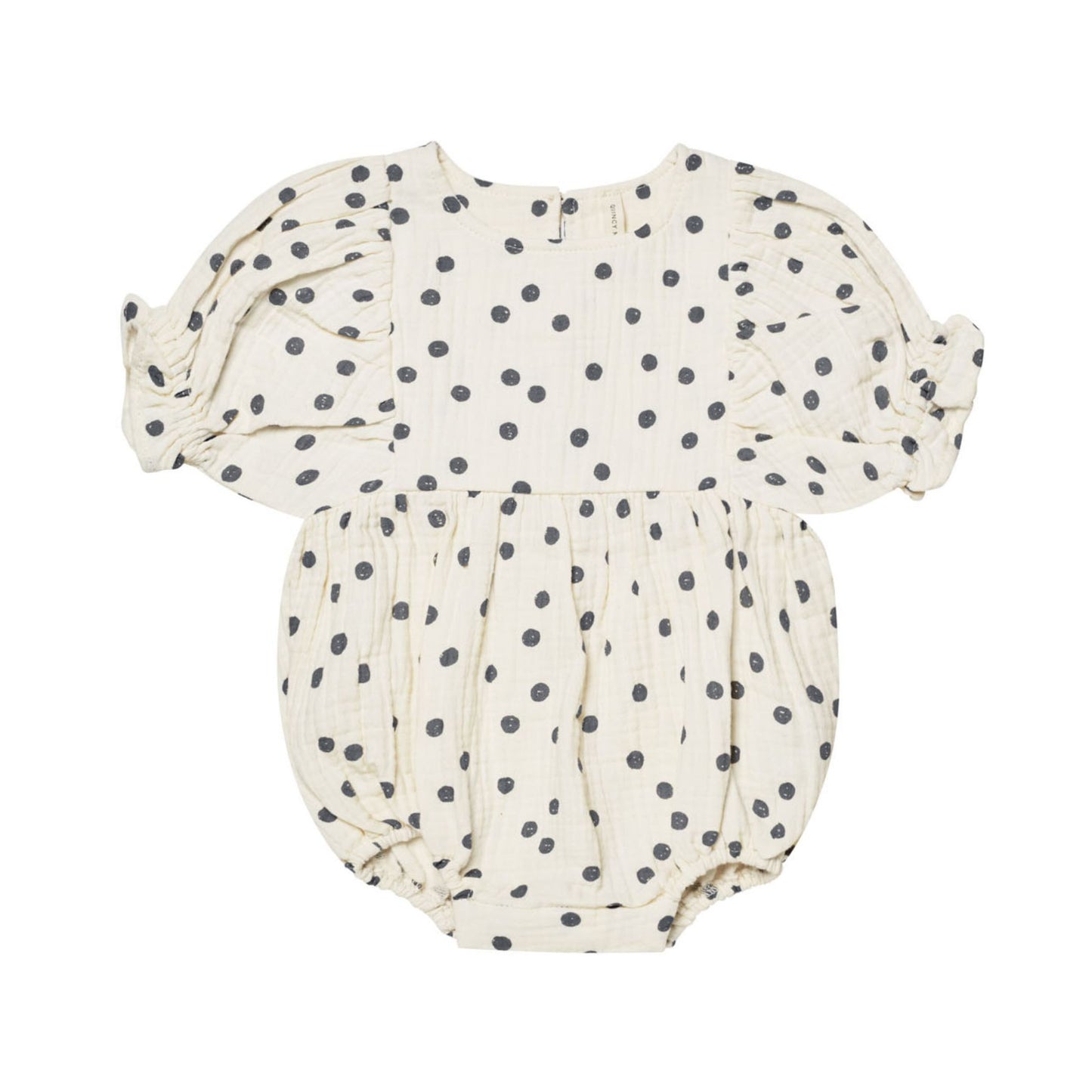 Quincy Mae Cosette Romper - Navy Dot - Ivory