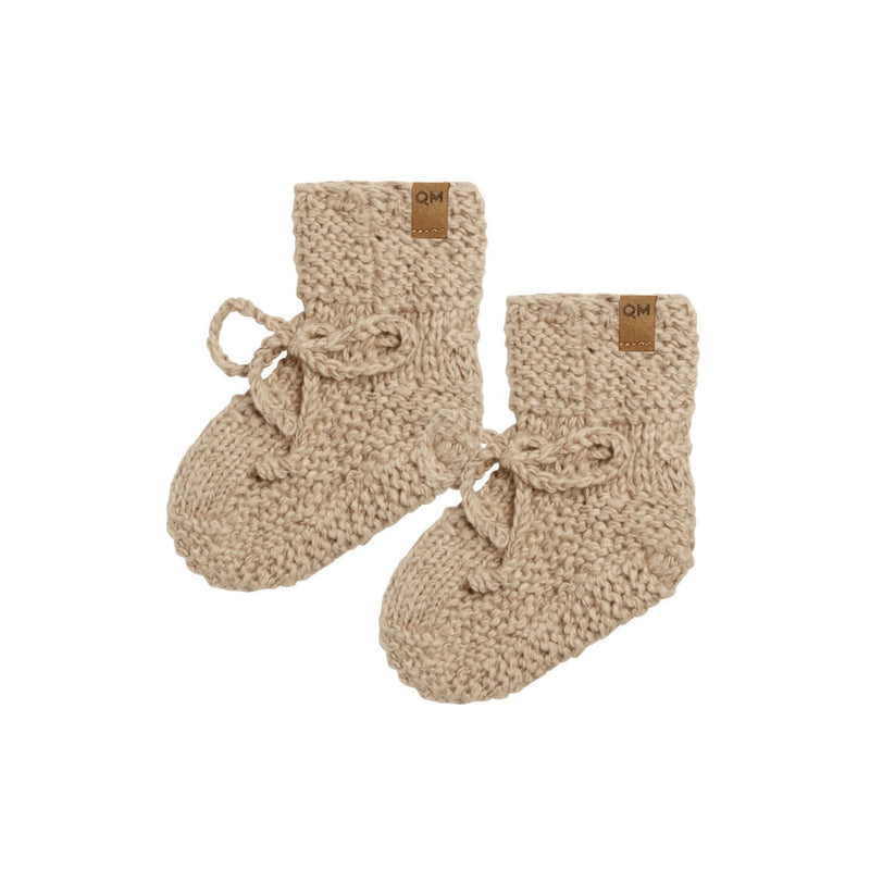 Quincy Mae Knit Booties - Latte Speckled
