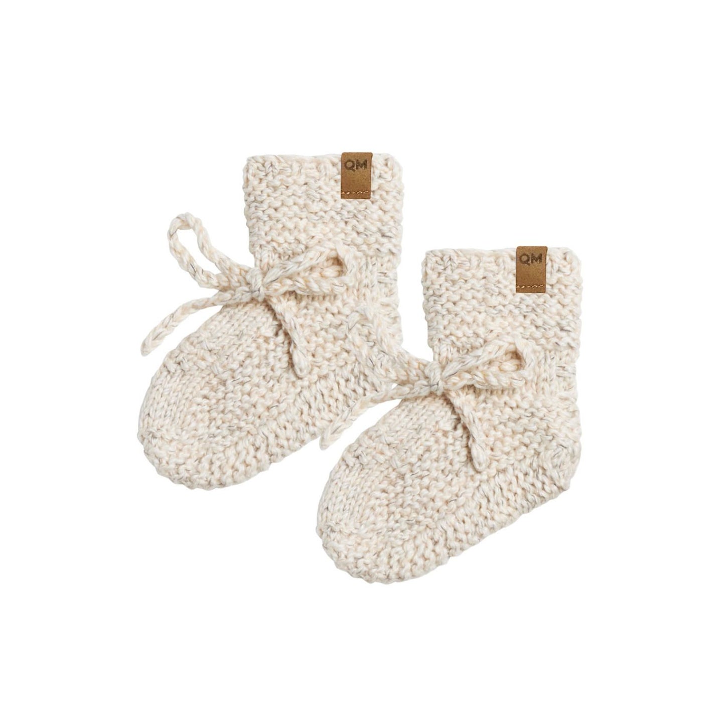 Quincy Mae Knit Booties - Natural Speckled