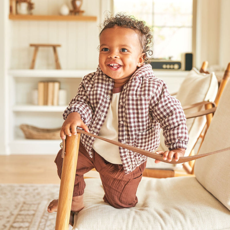 Toddler wearing Quincy Mae Luca Pant - Plum