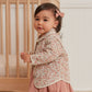 Toddler girl wearing Quincy Mae Quilted Jacket - Rose Garden