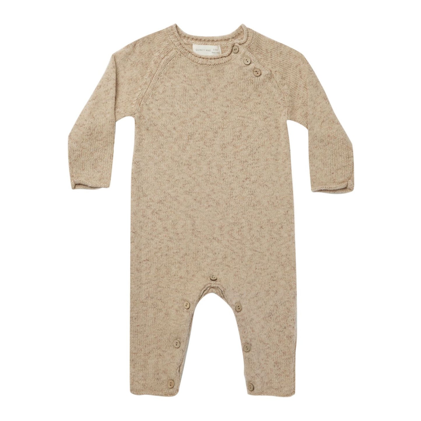 Quincy Mae Speckled Knit Jumpsuit - Latte Speckled