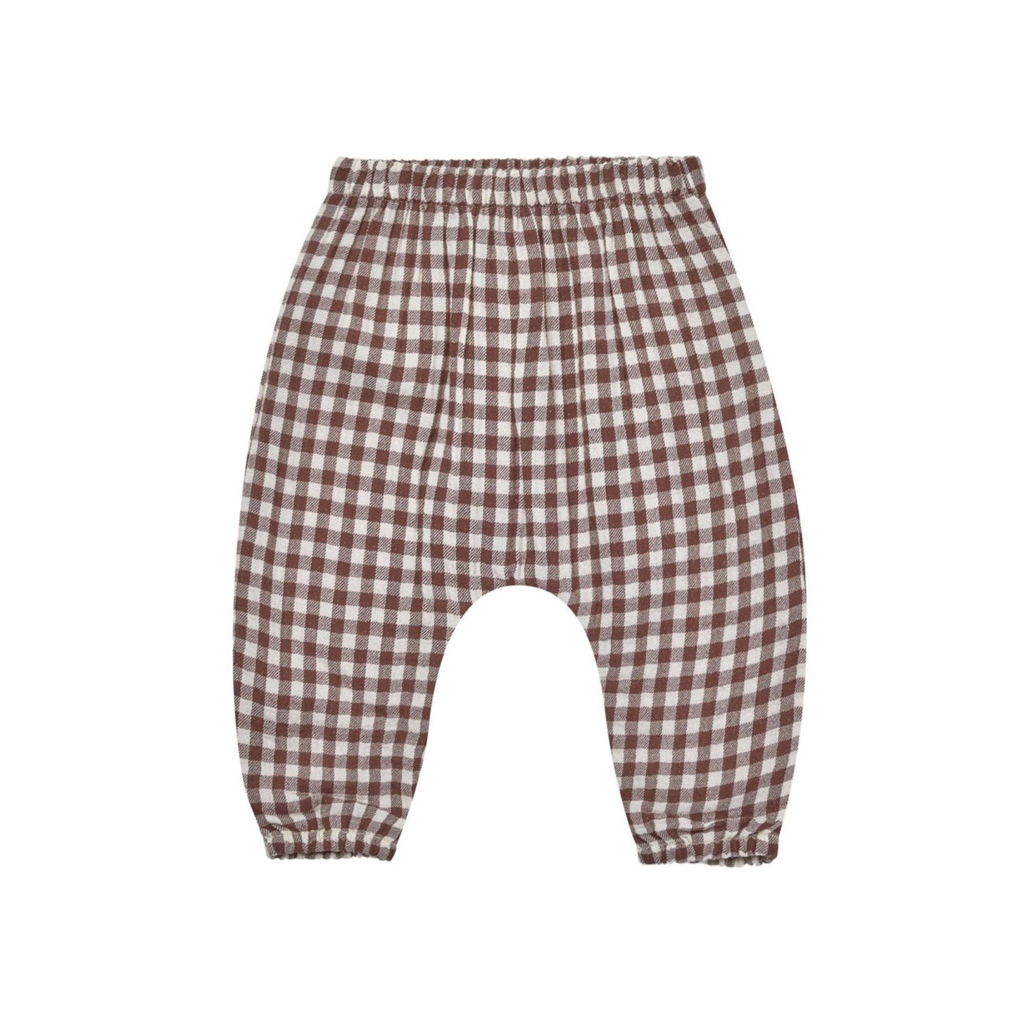 Quincy Mae Woven Pant - Plum Gingham