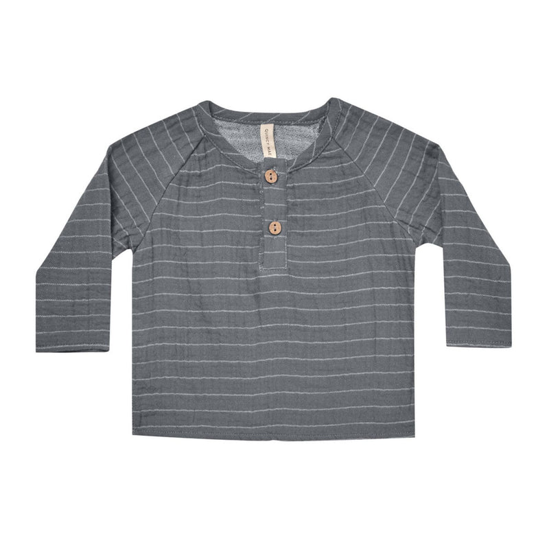 Quincy Mae Zion Shirt - Navy Vintage Stripe