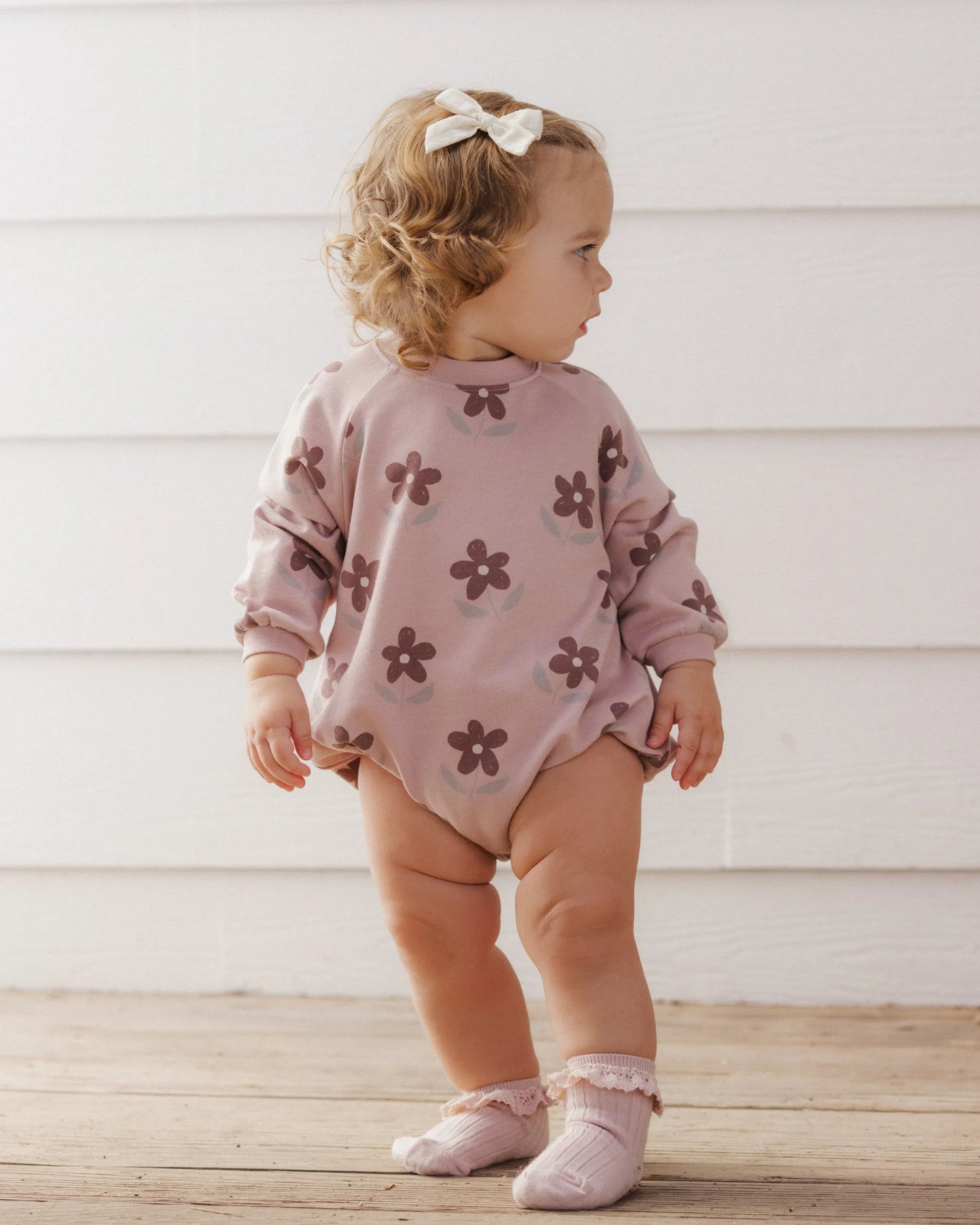 Rylee and Cru Crew Neck Romper - Daisy