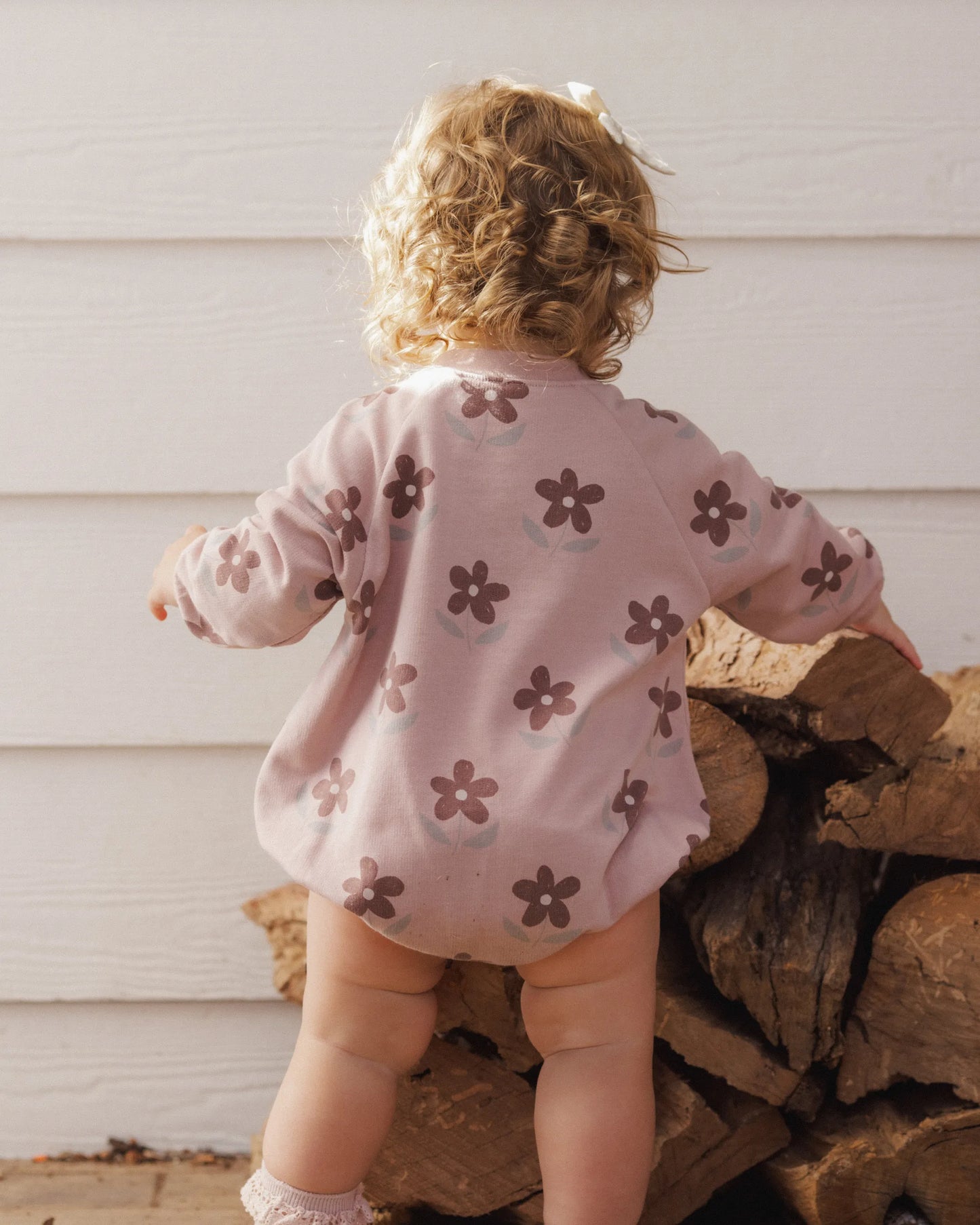 Rylee and Cru Crew Neck Romper - Daisy