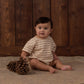 Rylee and Cru Relaxed Bubble Romper - Fawn Stripe