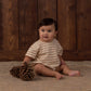 Rylee and Cru Relaxed Bubble Romper - Fawn Stripe