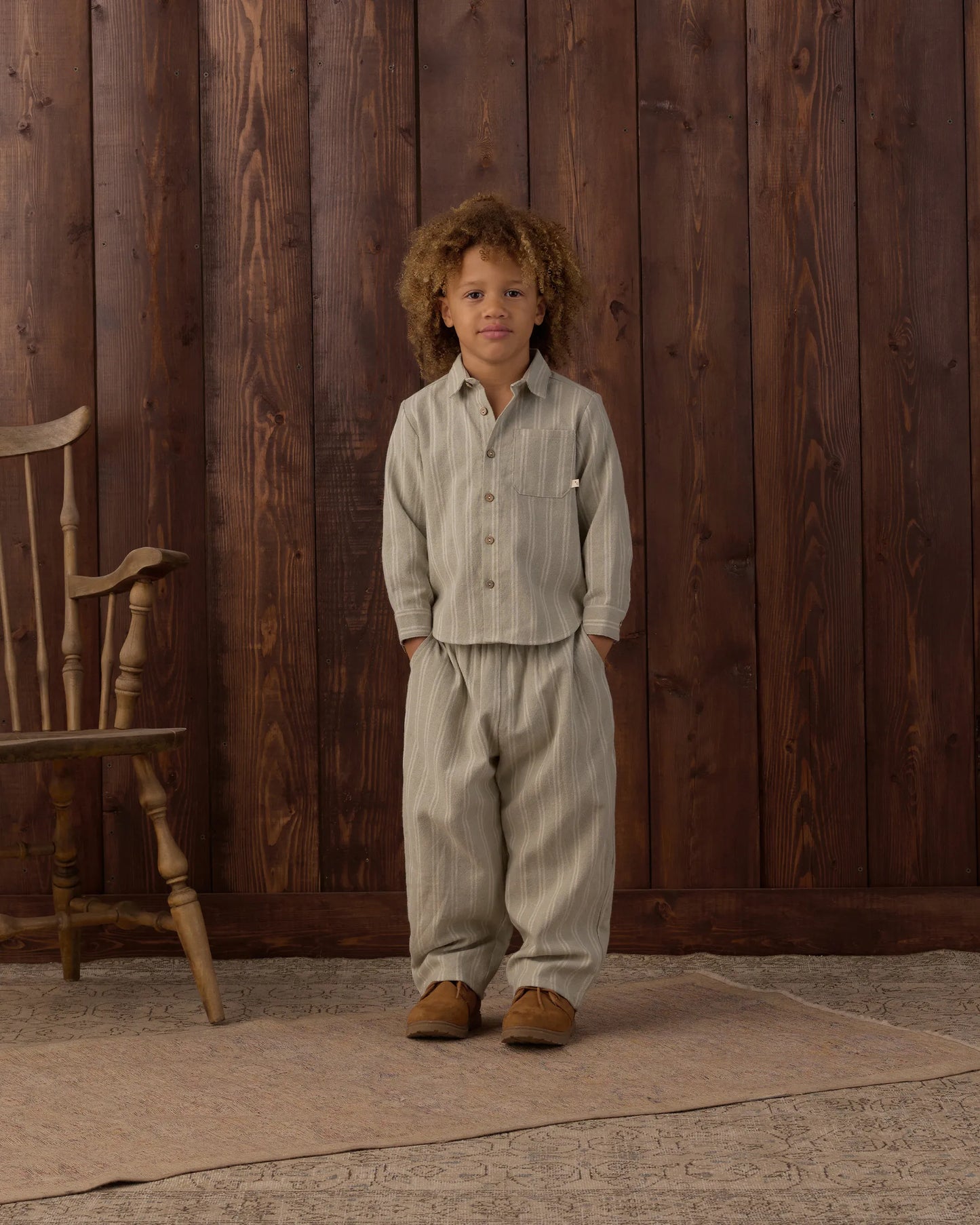 Rylee and Cru Palmer Pant - Sage Pinstripe