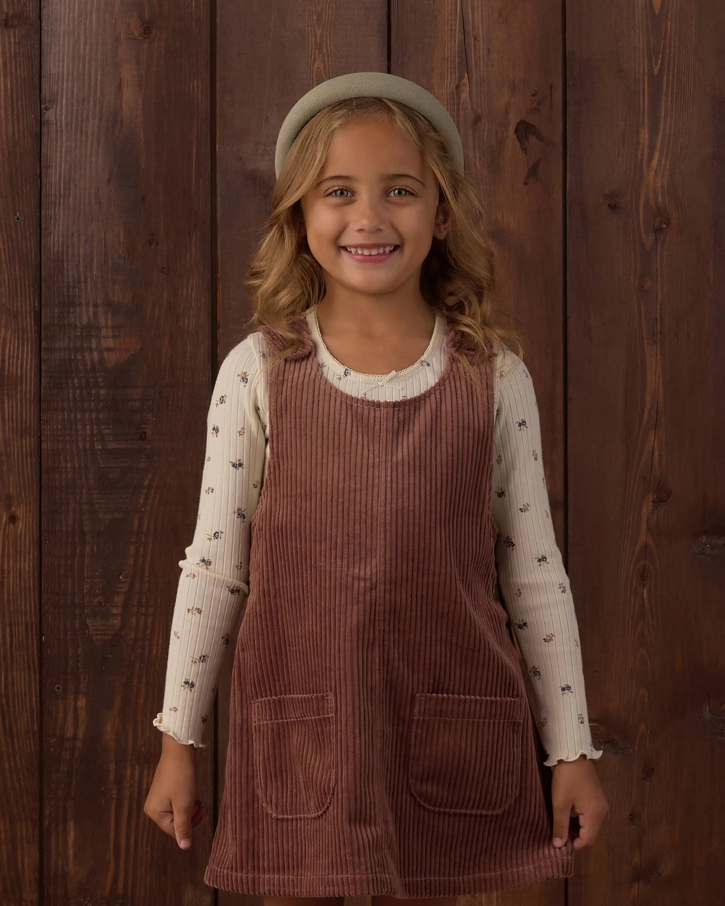 Rylee and Cru Ribbed Long Sleeve - Natural Ditsy