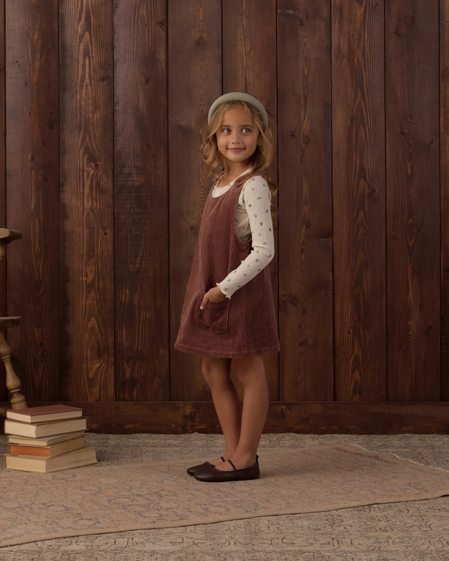 Rylee and Cru Ribbed Long Sleeve - Natural Ditsy