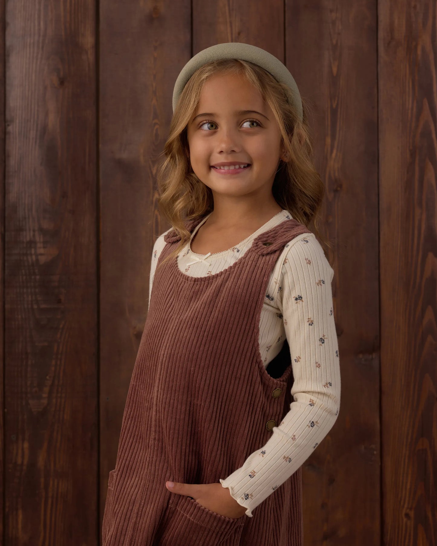 Rylee and Cru Ribbed Long Sleeve - Natural Ditsy