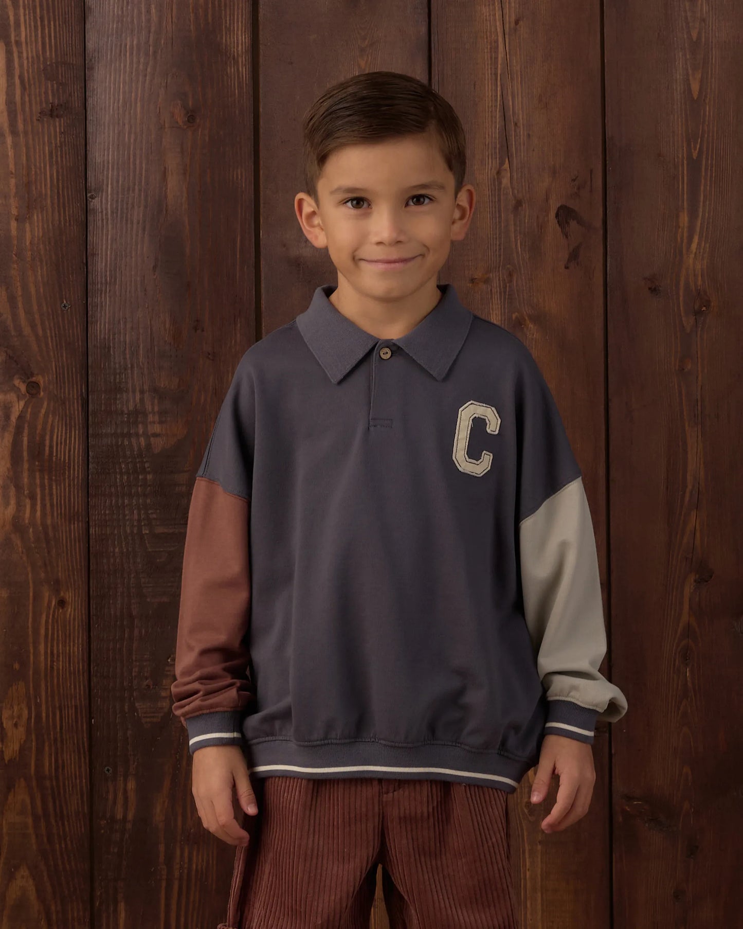 Rylee and Cru Collared Sweatshirt - Color Block