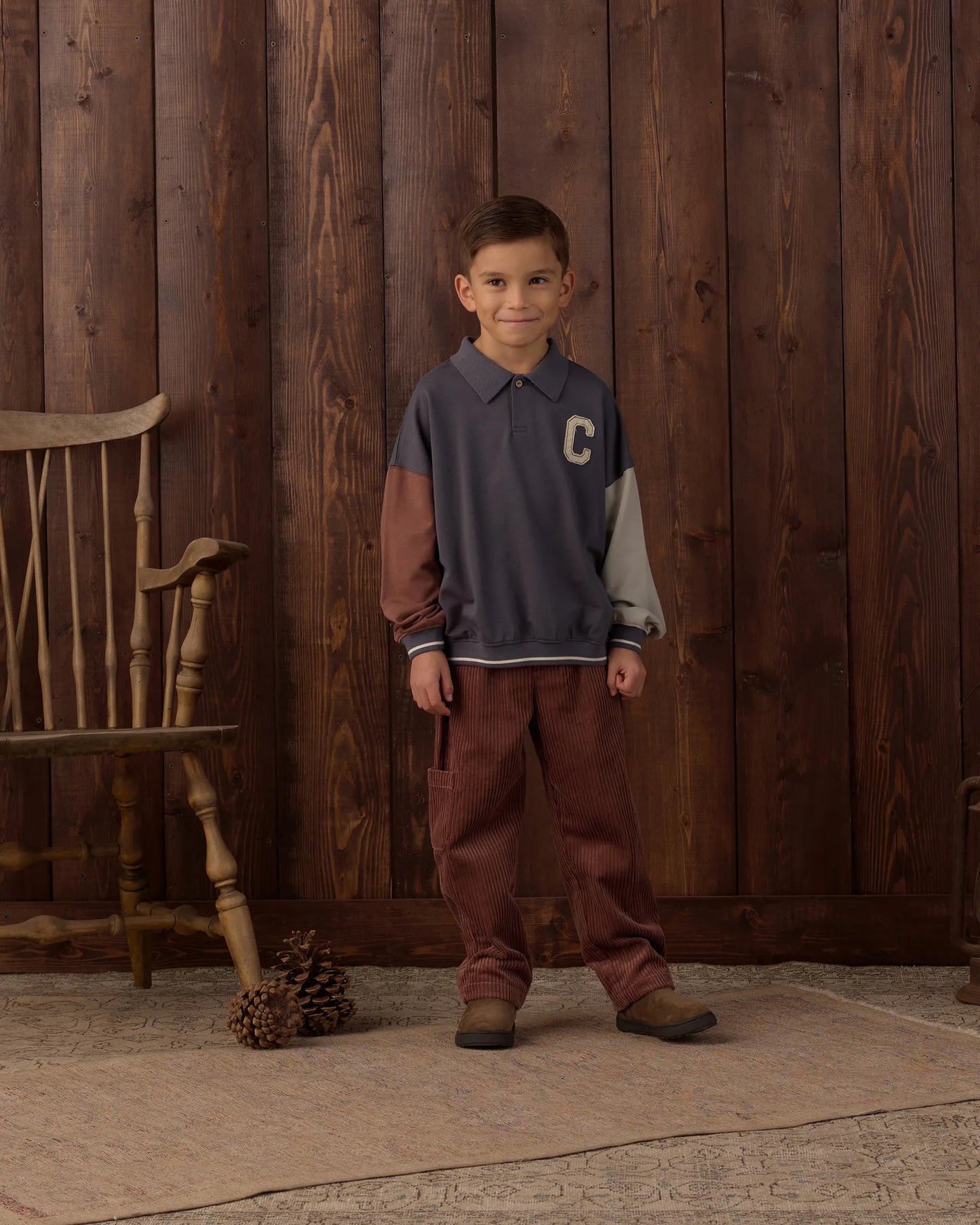 Rylee and Cru Collared Sweatshirt - Color Block
