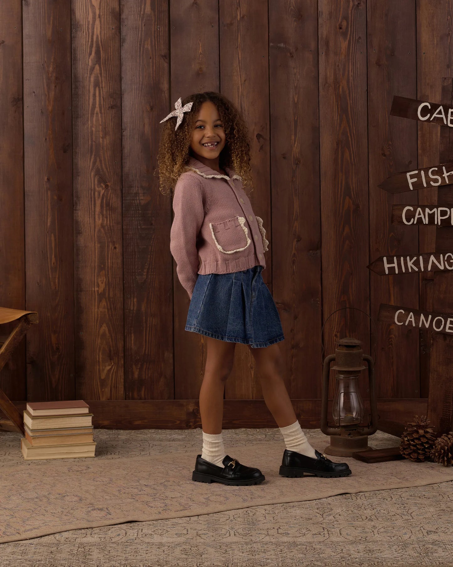 Rylee and Cru Collared Cardigan - Rosewood