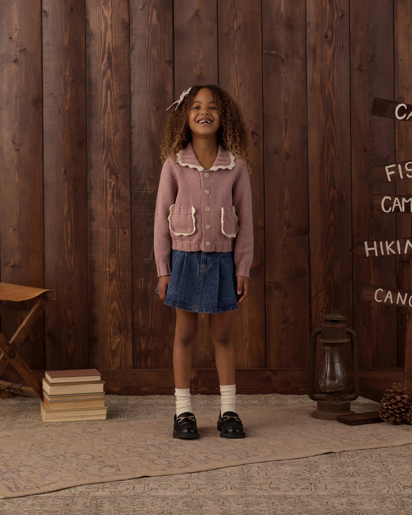 Rylee and Cru Collared Cardigan - Rosewood