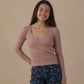 Rylee and Cru Ribbed Long Sleeve - Rosewood