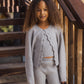 Rylee and Cru Fuzzy Knit - Lounge Set Dusty Blue