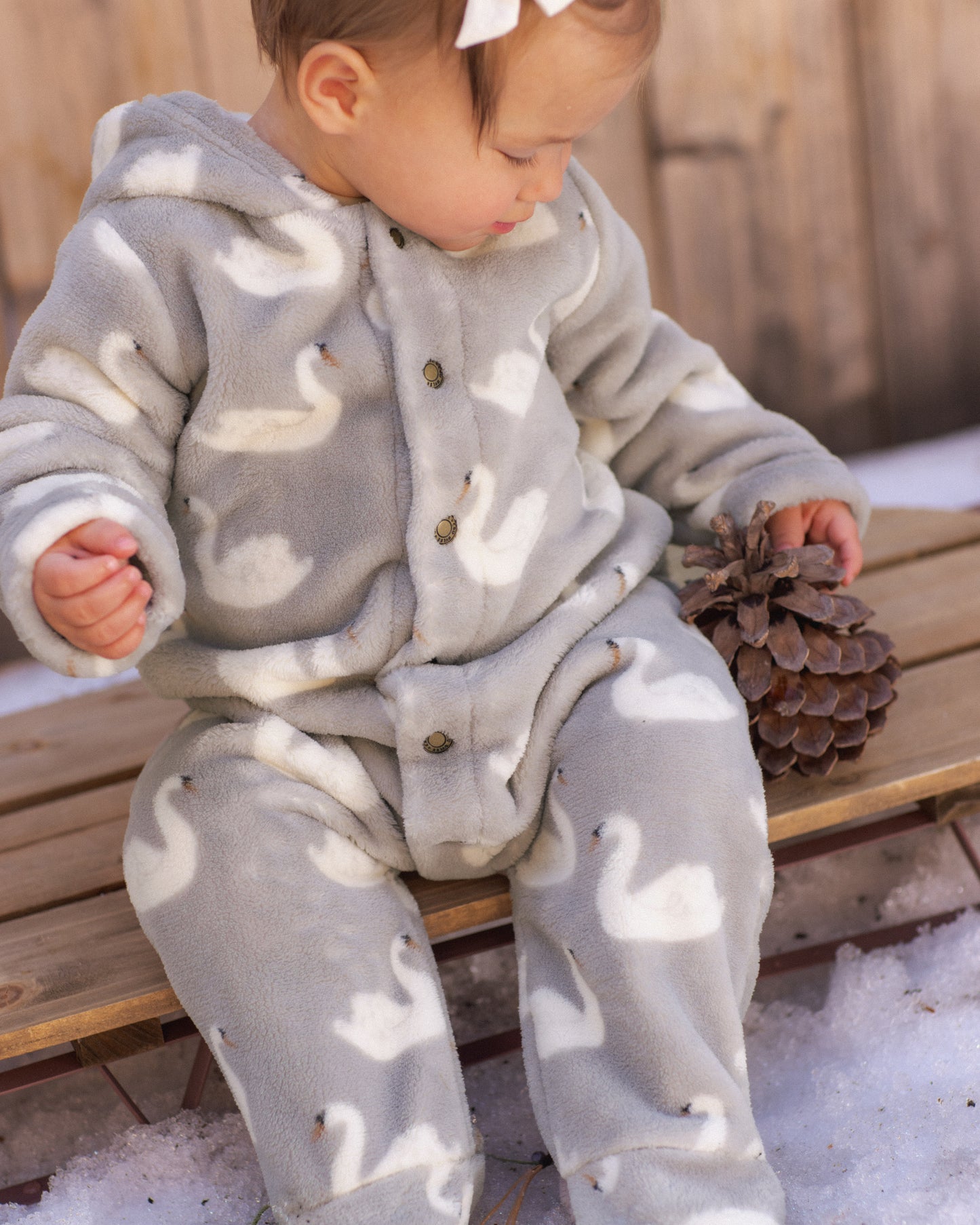 Rylee and Cru Fleece Jumpsuit Swans