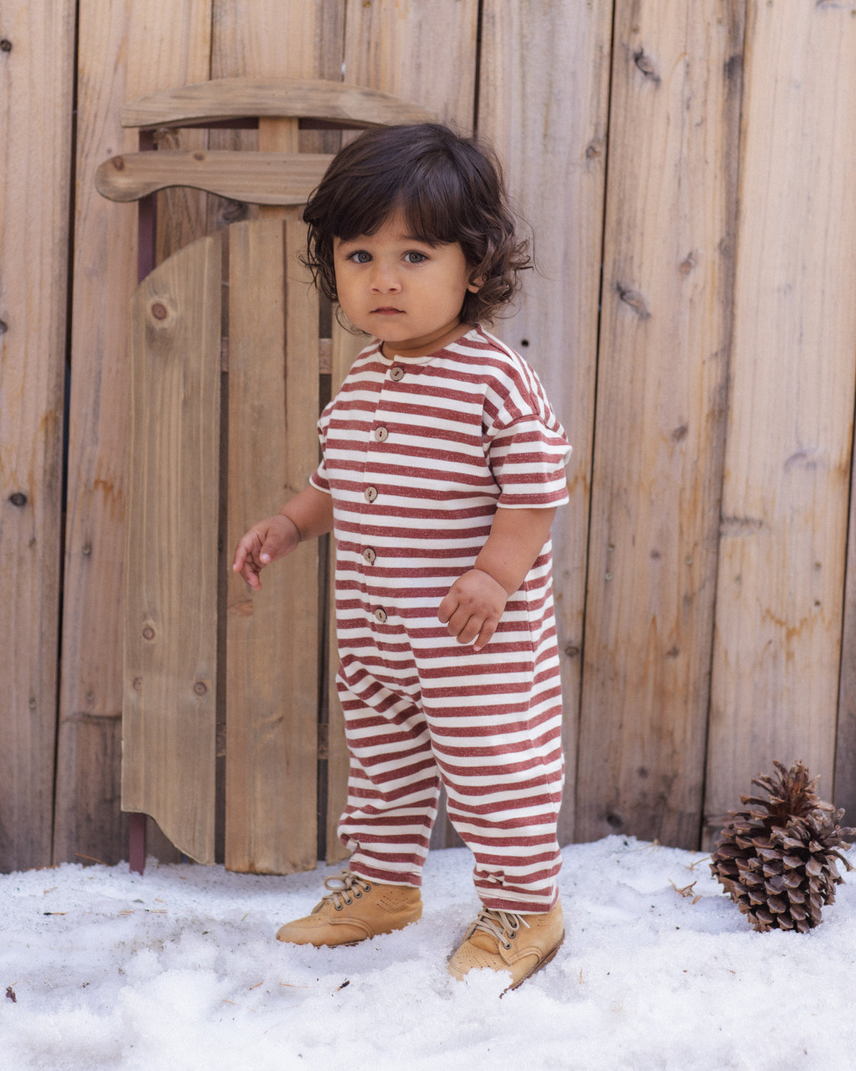 Rylee and Cru Hayes Jumpsuit - Brick Stripe