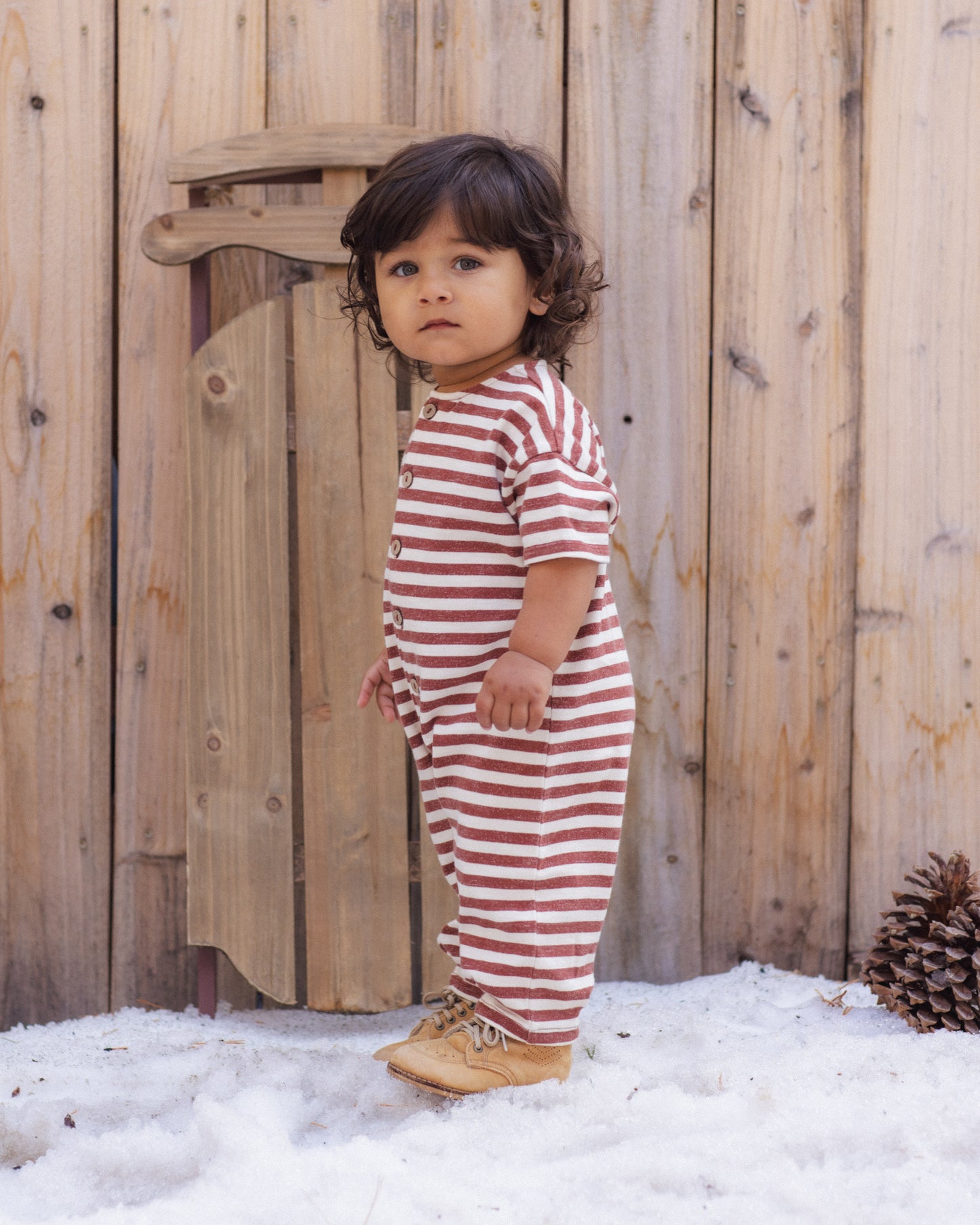 Rylee and Cru Hayes Jumpsuit - Brick Stripe